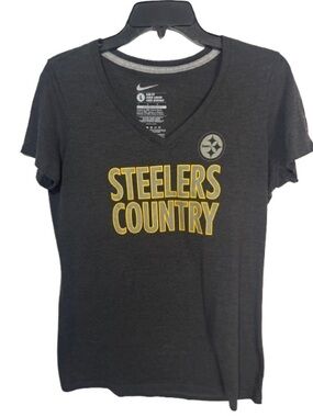 Nike Steelers Country V-Neck Tee - Black & Yellow